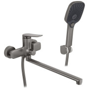 Смеситель для ванной Kroner KRP Makon-GRP070 с душевым гарнитуром графит CV033861
