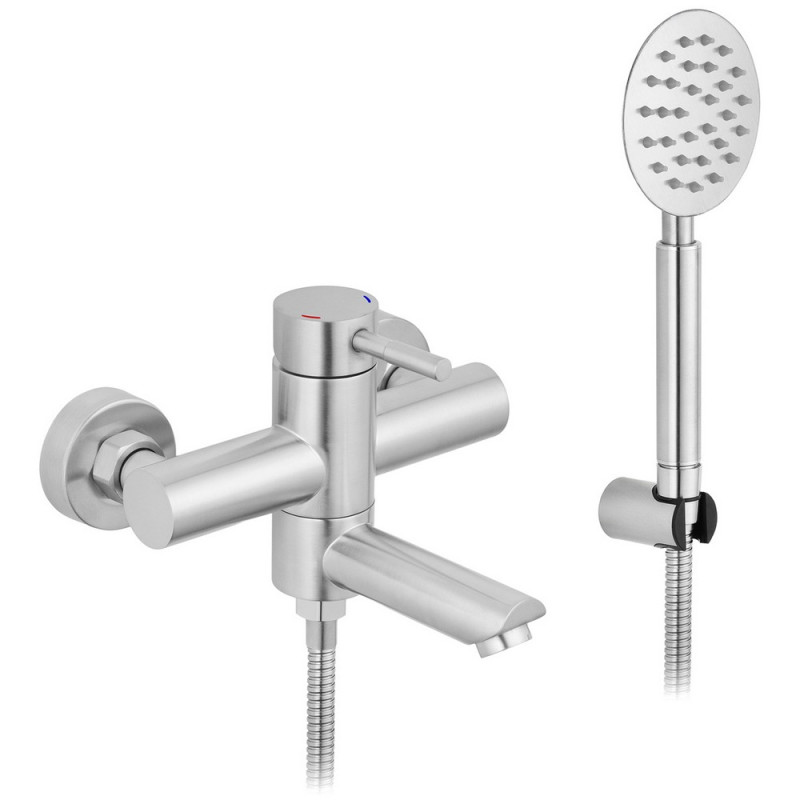 Змішувач для ванної кімнати Kroner KRP Edelstahl Klassisch-ESG060 з душовим гарнітуром нікель CV022998