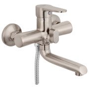 Смеситель для ванной Kroner KRM Elbe-N060 с душевым гарнитуром никель CV016438