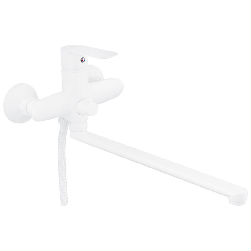 Змішувач для ванної кімнати Kroner KRM Fulda-W070 з душовим гарнітуром білий CV018081