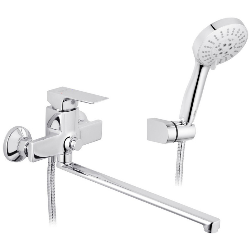 Смеситель для ванной Kroner KRP Harz-C070 с душевым гарнитуром хром CV023617