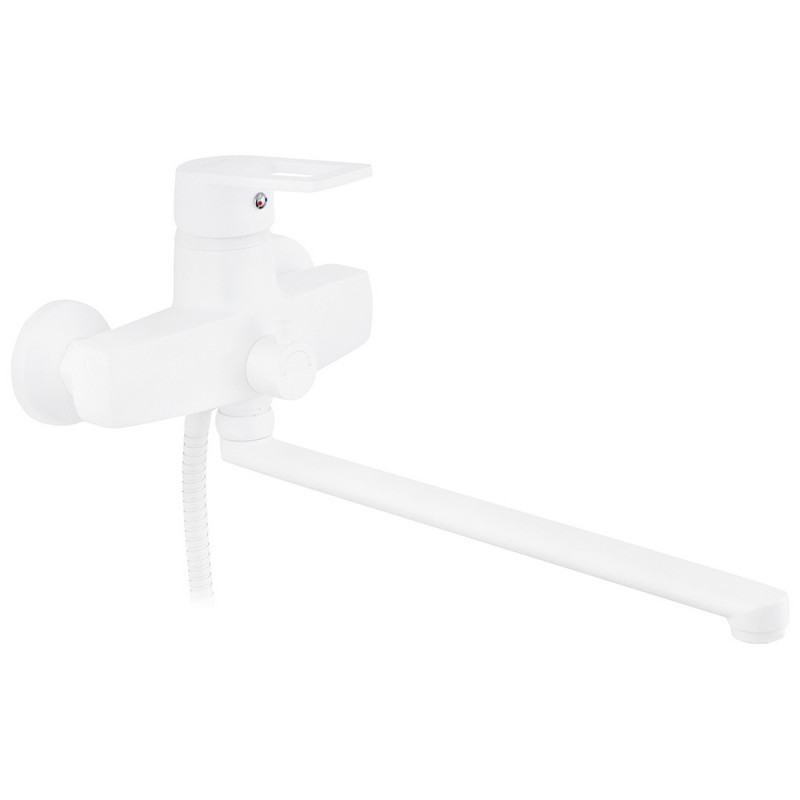 Змішувач для ванної кімнати Kroner KRM Zenda-W070 з душовим гарнітуром білий CV022959