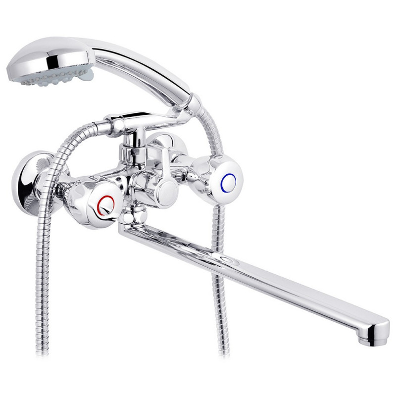 Змішувач для ванної кімнати Kroner KRP Hamburg-C070 з душовим гарнітуром хром CV012067