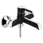 Змішувач для ванної кімнати Kroner KRP Essen-SCH060 з душовим гарнітуром хром/чорний CV024326