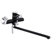 Змішувач для ванної кімнати Kroner KRP Essen-SCH070 з душовим гарнітуром хром/чорний CV024330