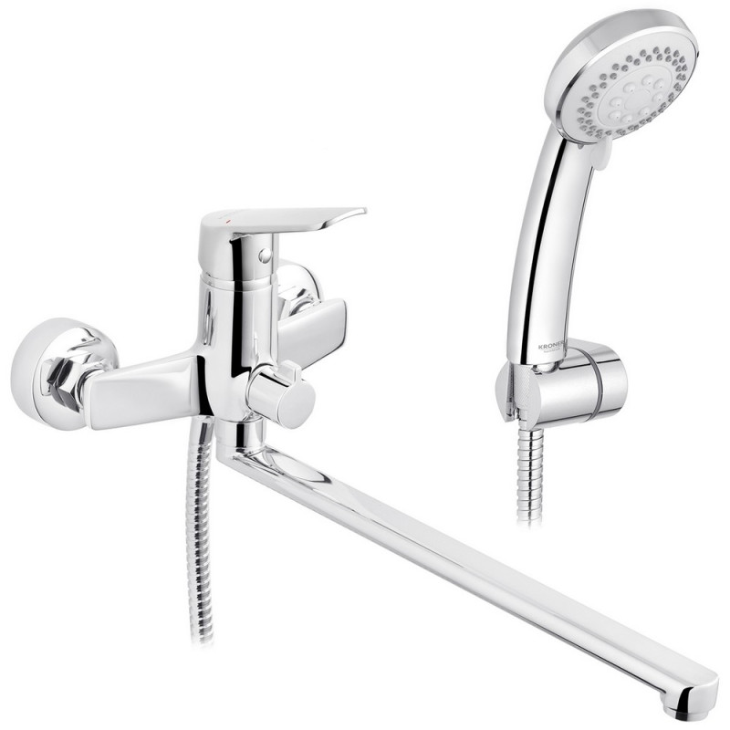 Смеситель для ванной Kroner KRP Dorn-C070 с душевым гарнитуром хром CV033915