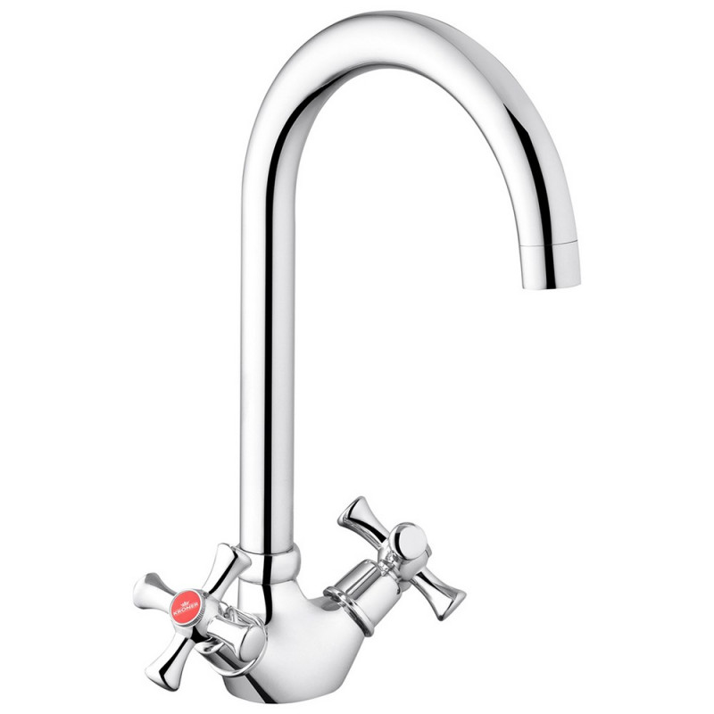 Смеситель для кухни Kroner KRM Rhein-C034 двухвентильный хром CV018616