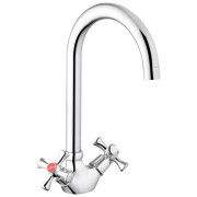 Змішувач для кухні Kroner KRM Rhein-C034 двовентильний хром CV018616