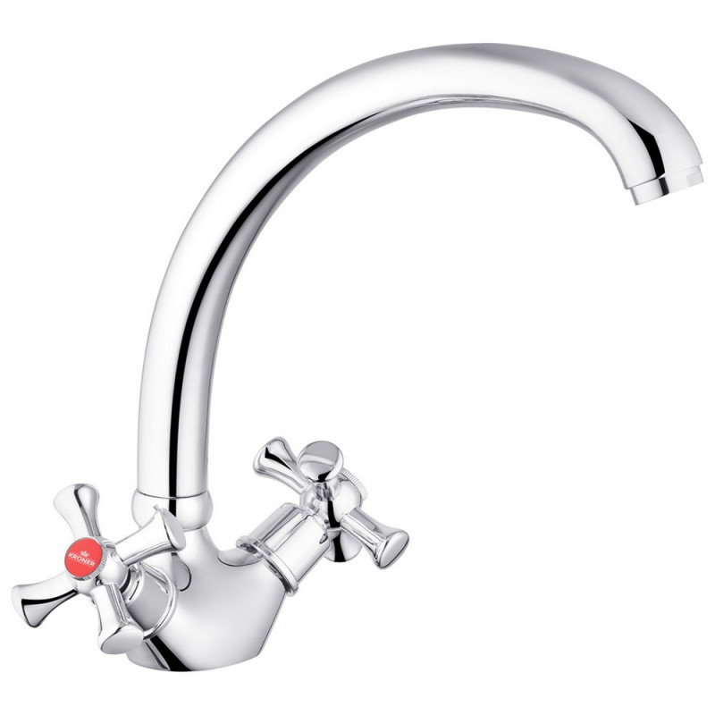 Смеситель для кухни Kroner KRM Rhein-C032 двухвентильный хром CV017352