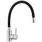 Змішувач для кухні Kroner KRP Edelstahl Klassisch-ESG035BLK із гнучким виливом нікель/чорний CV024353