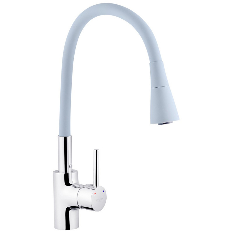 Смеситель для кухни Kroner KRP Kuche-C031GRA с гибким изливом хром/серый CV024336