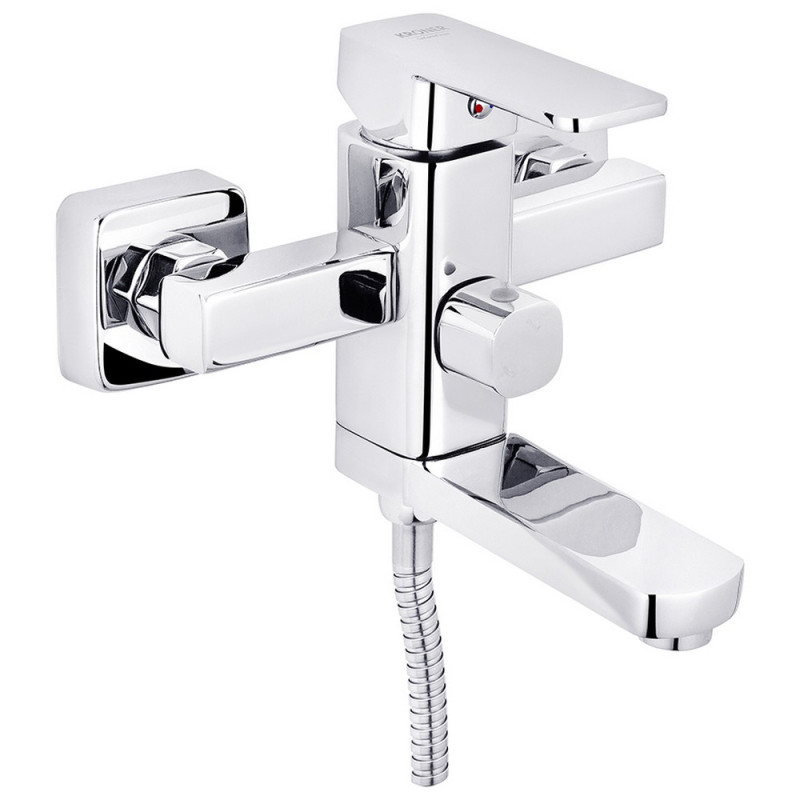Змішувач для ванної кімнати Kroner KRM Ems-C060 з душовим гарнітуром хром CV017357