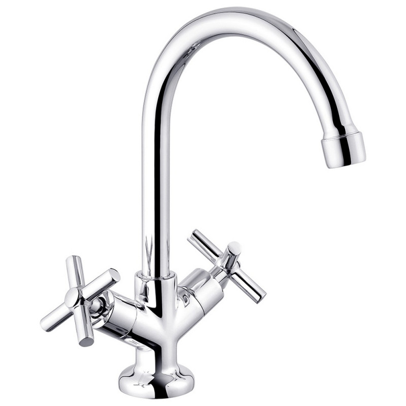 Змішувач для кухні Kroner KRM Aller-C030 двовентильний хром CV012064