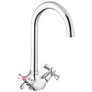 Змішувач для кухні Kroner KRM Rhein-C034 двовентильний хром CV018616