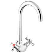 Змішувач для кухні Kroner KRM Rhein-C034 двовентильний хром CV018616