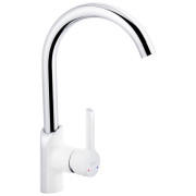 Смеситель для кухни Kroner KRP Essen-W030 однорычажный хром/белый CV024334