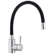 Змішувач для кухні Kroner KRP Edelstahl Klassisch-ESG035BLK із гнучким виливом нікель/чорний CV024353