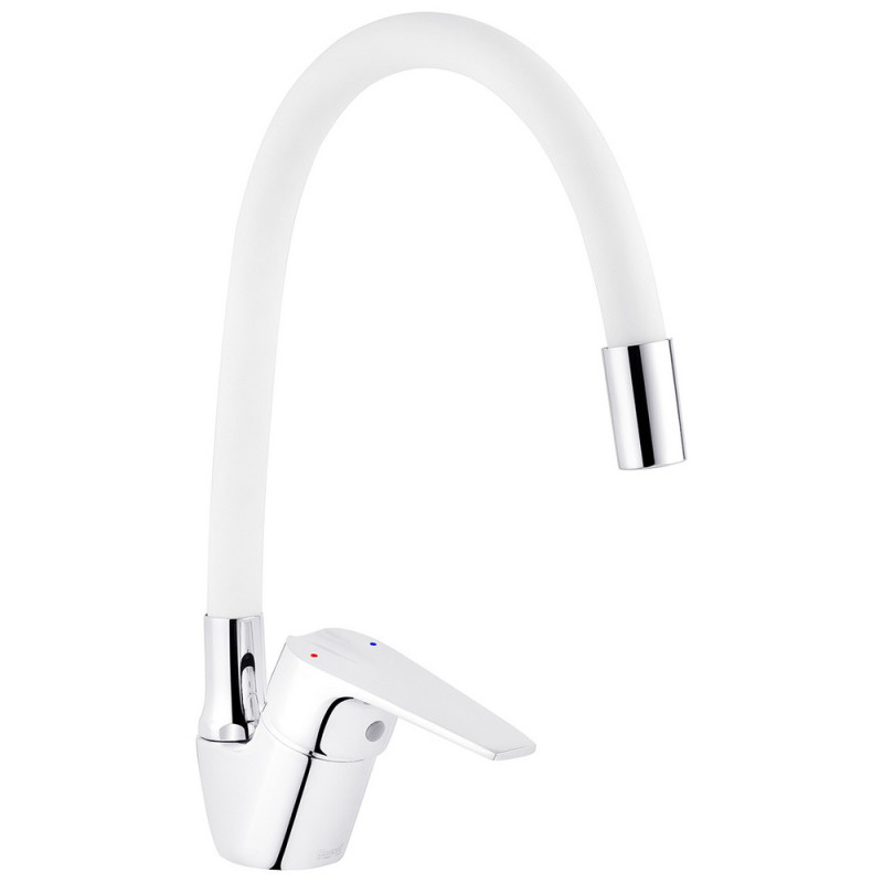 Змішувач для кухні Kroner KRM Odra-C032WHI одноважільний хром/білий CV021173