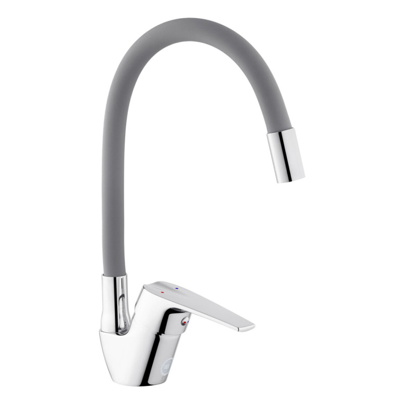 Смеситель для кухни Kroner KRM Odra-C032GRA однорычажный хром/серый CV023772