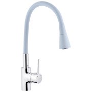 Змішувач для кухні Kroner KRP Kuche-C031GRA з гнучким виливом хром/сірий CV024336