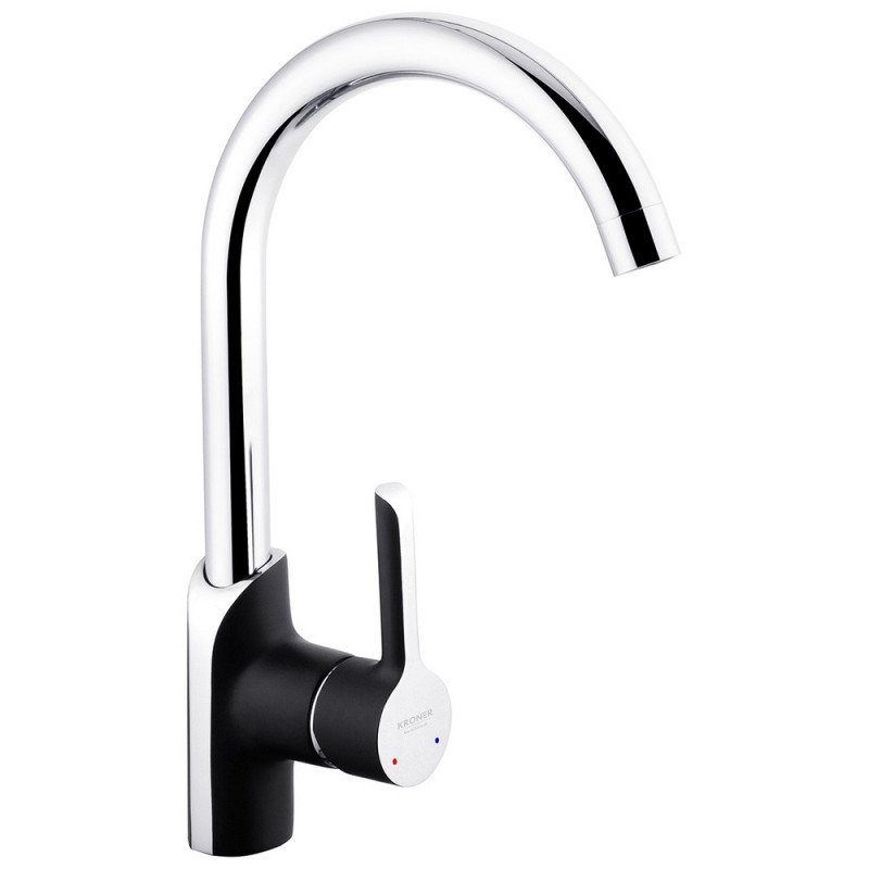 Смеситель для кухни Kroner KRP Essen-SCH030 однорычажный хром/черный CV024333