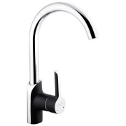 Смеситель для кухни Kroner KRP Essen-SCH030 однорычажный хром/черный CV024333