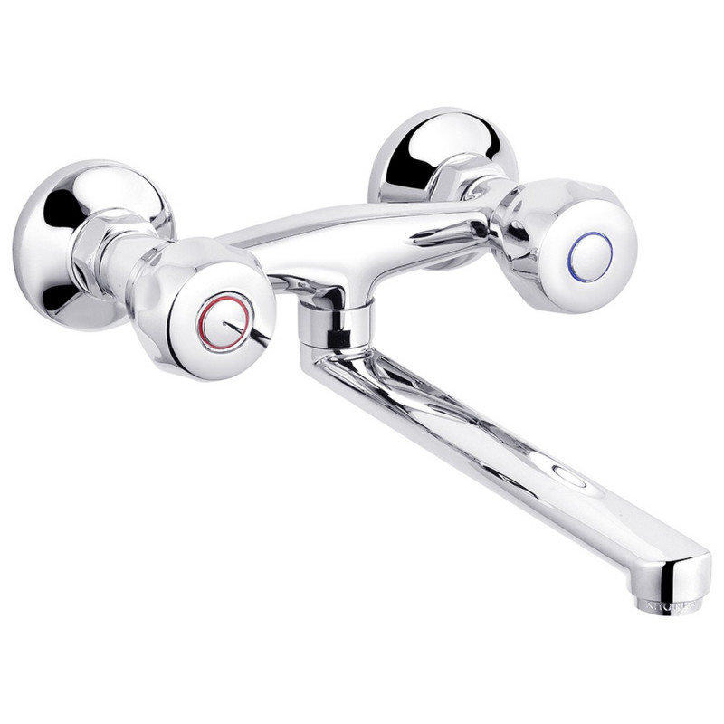 Смеситель для кухни Kroner KRP Hamburg-C040 настенный двухвентильный хром CV012066