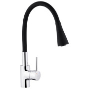 Смеситель для кухни Kroner KRP Kuche-C031BLK с гибким изливом хром/черный CV024338