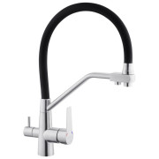 Смеситель для кухни Kroner KRP Klassisch-ESG03817BLK под фильтр нержавеющая сталь/черный CV027936