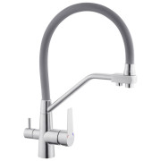 Смеситель для кухни Kroner KRP Klassisch-ESG03817GRA под фильтр нержавеющая сталь/серый CV027937