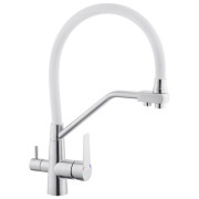 Смеситель для кухни Kroner KRP Klassisch-ESG03817WHI под фильтр нержавеющая сталь/белый CV027938