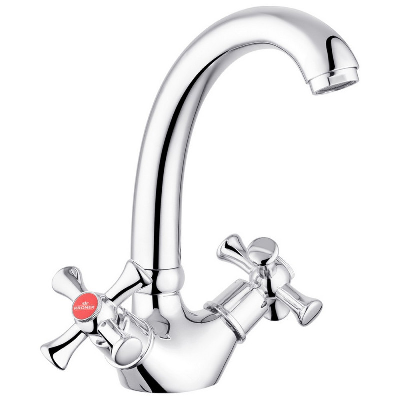 Смеситель для кухни Kroner KRM Rhein-C031 двухвентильный хром CV016434