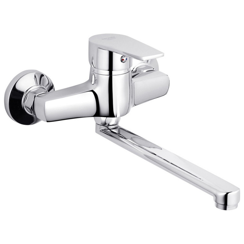 Смеситель для кухни Kroner KRM Oker-С040 настенный однорычажный хром CV031473