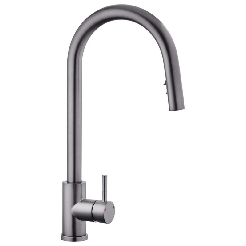 Смеситель для кухни Kroner KRP Klassisch-PVD03916 с выдвижным изливом графит CV032283