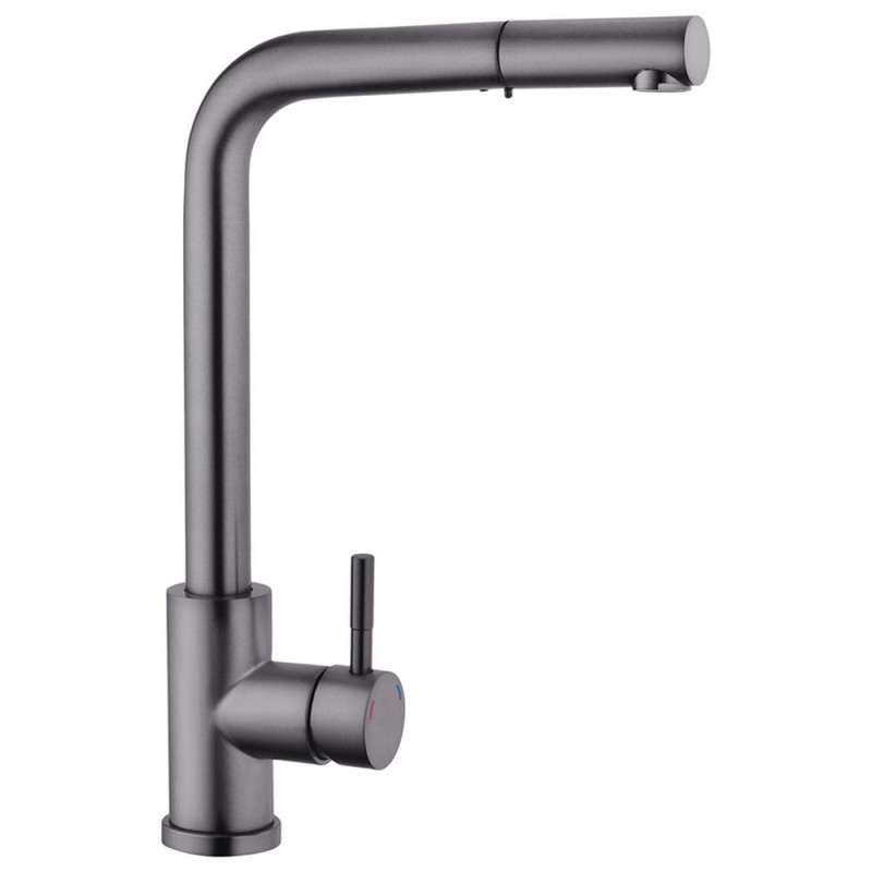 Смеситель для кухни Kroner KRP Edelstahl Klassisch-PVD03918V с выдвижным изливом графит CV032285