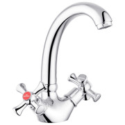 Смеситель для кухни Kroner KRM Rhein-C031 двухвентильный хром CV016434