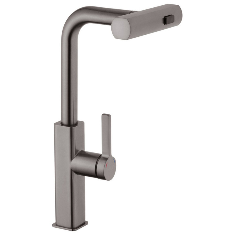 Смеситель для кухни Kroner KRP Edelstahl Klassisch-PVD03918 с выдвижным изливом графит CV032499