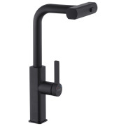 Смеситель для кухни Kroner KRP Edelstahl Klassisch-SCH03918 с выдвижным изливом черный CV032500