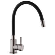 Смеситель для кухни Kroner KRP Edelstahl Klassisch-PVD035BLK с гибким изливом нержавеющая сталь/черный CV032635