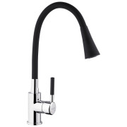 Смеситель для кухни Kroner KRP Kuche-C132BLK с гибким изливом хром/черный CV033126
