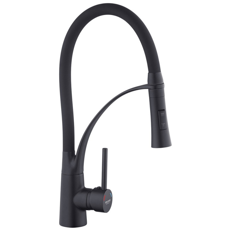 Смеситель для кухни Kroner KRP Ersel-SCH03393BLK с рефлекторным изливом черный CV033799