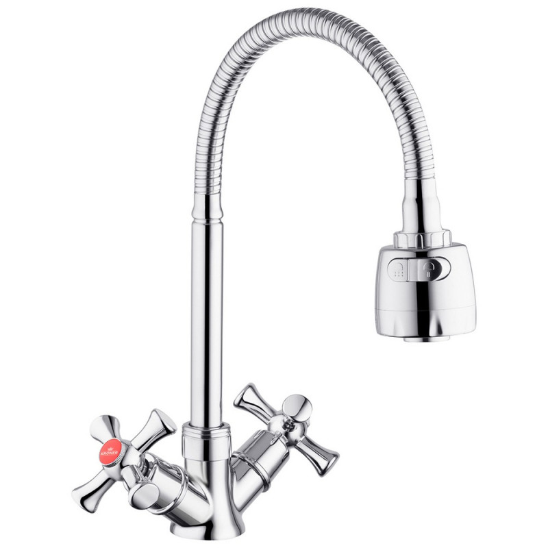 Змішувач для кухні Kroner KRM Rhein-C030-1 з гнучким виливом хром CV023573