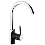 Смеситель для кухни Kroner KRP Essen-SCH030 однорычажный хром/черный CV024333