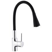 Змішувач для кухні Kroner KRP Kuche-C031BLK з гнучким виливом хром/чорний CV024338