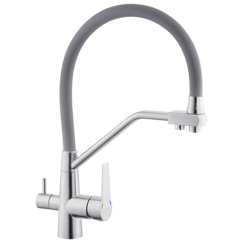 Змішувач для кухні Kroner KRP Klassisch-ESG03817GRA під фільтр нержавіюча сталь/сірий CV027937