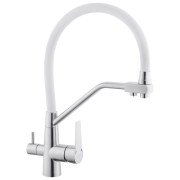 Змішувач для кухні Kroner KRP Klassisch-ESG03817WHI під фільтр нержавіюча сталь/білий CV027938
