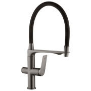Смеситель для кухни Kroner KRP Graz-GRP03815 с гибким изливом графит CV031337