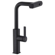 Змішувач для кухні Kroner KRP Edelstahl Klassisch-SCH03918 з висувним виливом чорний CV032500