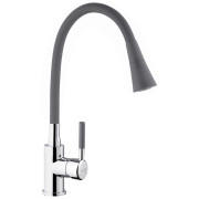 Смеситель для кухни Kroner KRP Kuche-C132GRA с гибким изливом хром/серый CV033127