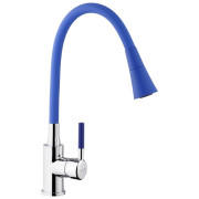 Змішувач для кухні Kroner KRP Kuche-C132BLE з гнучким виливом хром/синій CV033131